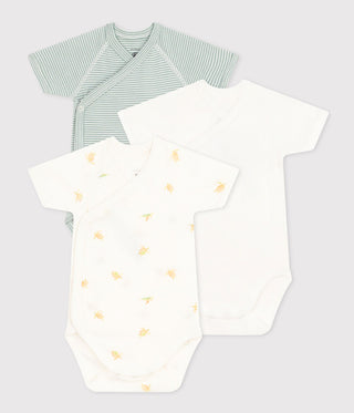 Babies' Wrapover Short-Sleeved Bodysuits - 3-Pack