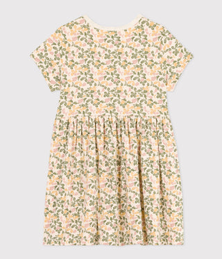 Girl's Short-sleeved Printed Cotton Dress