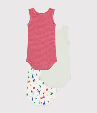 Babies' Sleeveless Cotton Bodysuits - 3-Pack
