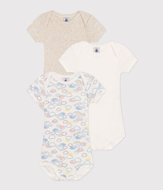 Babies' Rainbow Short-sleeved Cotton Bodysuits - 3-Pack
