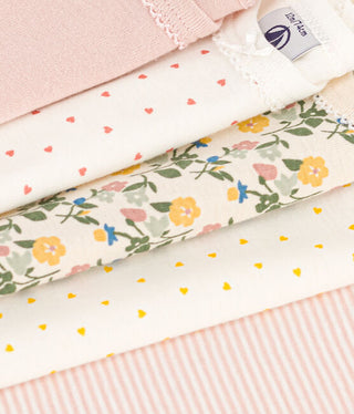 Babies' Short-Sleeved Floral Cotton Bodysuits - 5-Pack