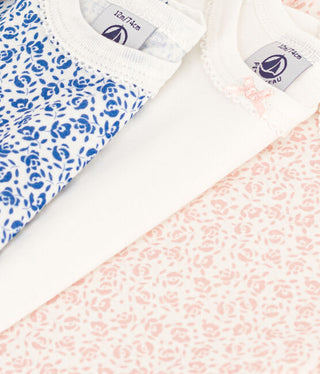 Babies' Short-Sleeved Floral Cotton Bodysuits - 3-Pack