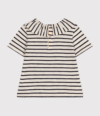 Babies' Short-Sleeved Striped Jersey Blouse