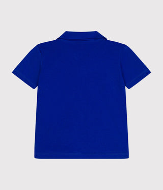 Boys' Short-Sleeved Cotton Blue Polo Shirt