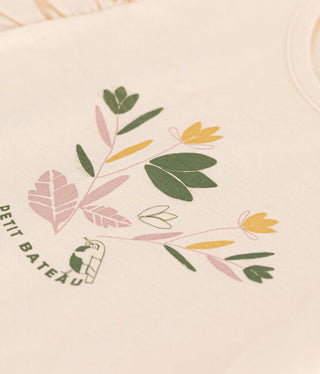 Girls' Floral Printed Slub Jersey T-shirt