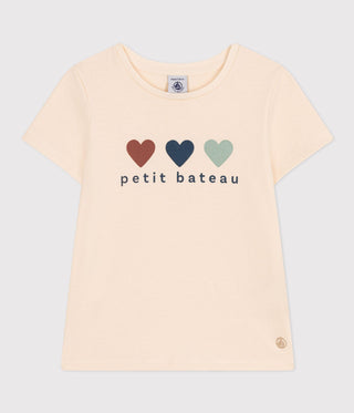Girls' Heart Printed Lightweight Jersey T-Shirt
