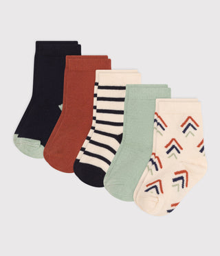 Babies' Printed Cotton Socks - 5-Pack