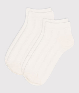 Children's Cotton Jersey Plain Socks - 2-Pack