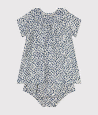 Babies' Cotton Gauze Short-Sleeved Dress and Bloomers