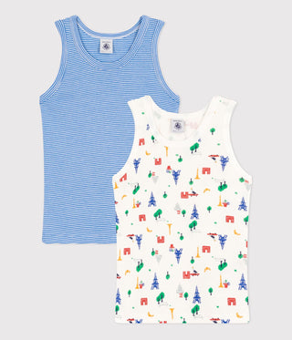 Children's Paris Cotton Vest Tops - 2-Pack