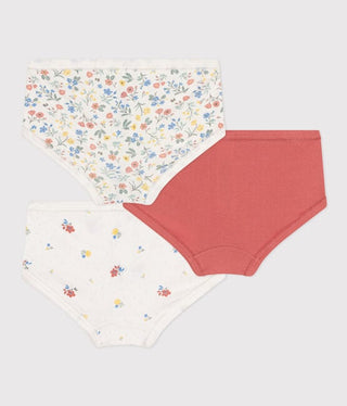 Children's High-Waisted Floral Cotton Knickers - 3-Pack