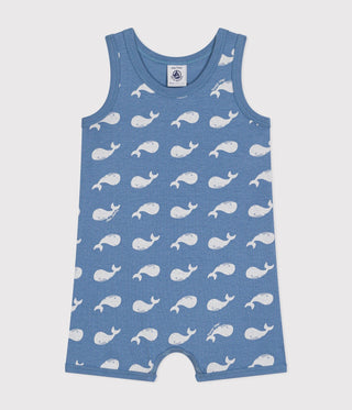 Babies' Whale Print Cotton Playsuit