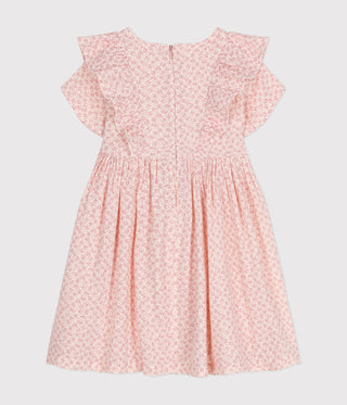 Girl's Short-sleeved Printed Cotton Gauze Dress