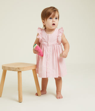 Babies' Short-Sleeved Poplin Dress