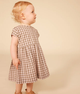 Babies' Short-Sleeved Seersucker Dress
