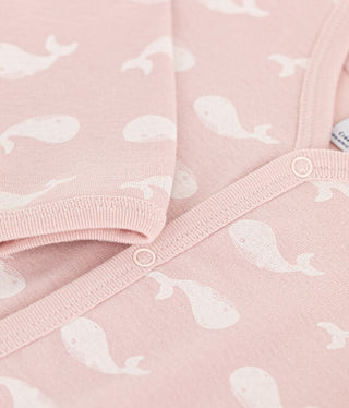 Babies' Whale Printed Footless Cotton Sleepsuit