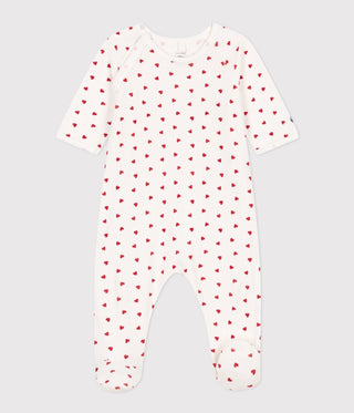 Babies' Heart Patterned Velour Pyjamas