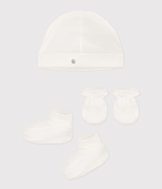 Baby Bonnet, Bootees And Mittens Set