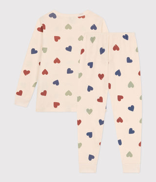 Children's Heart Printed Cotton Long-Sleeved Pyjamas