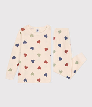 Children's Heart Printed Cotton Long-Sleeved Pyjamas