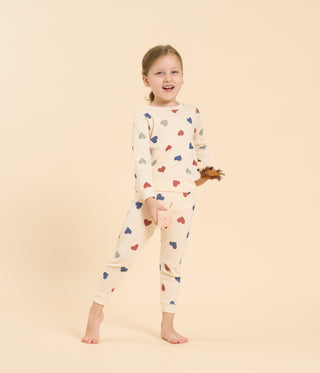 Children's Heart Printed Cotton Long-Sleeved Pyjamas