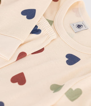 Children's Heart Printed Cotton Long-Sleeved Pyjamas