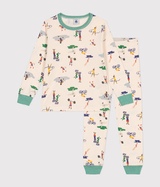 Children's Multi-Sports Print Long-Sleeved Cotton Pyjamas