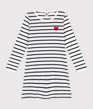 Girls' Stripy Cotton Long-Sleeved Nightdress