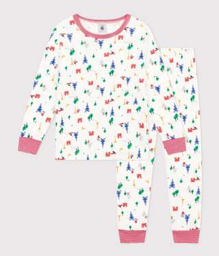 Children's Paris Print Long-Sleeved Cotton Pyjamas