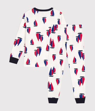 Children's Boat Print Long-Sleeved Cotton Pyjamas