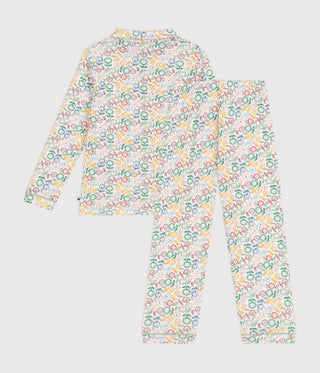 Children's Floral Print Long-Sleeved Cotton Pyjamas