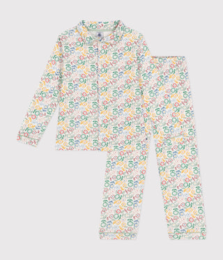 Children's Floral Print Long-Sleeved Cotton Pyjamas