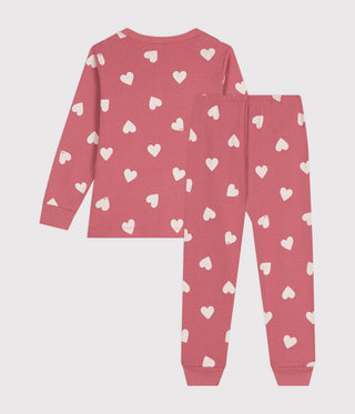 Children's Heart Print Long-Sleeved Cotton Pyjamas