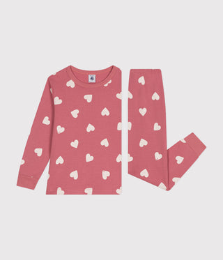 Children's Heart Print Long-Sleeved Cotton Pyjamas