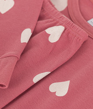 Children's Heart Print Long-Sleeved Cotton Pyjamas