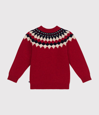 Children's Wool and Cotton Jacquard Jumper