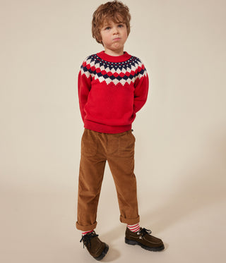 Children's Wool and Cotton Jacquard Jumper