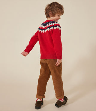 Children's Wool and Cotton Jacquard Jumper