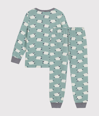 Children's Sheep Print Brushed Fleece Long-Sleeved Pyjamas