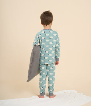 Children's Sheep Print Brushed Fleece Long-Sleeved Pyjamas