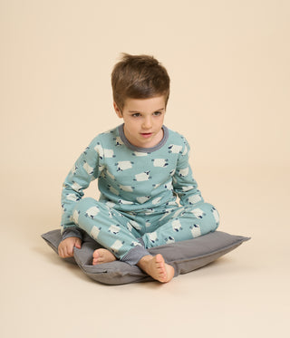 Children's Sheep Print Brushed Fleece Long-Sleeved Pyjamas