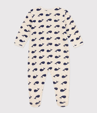 Babies' Long-Sleeved Whale Print Sleepsuit