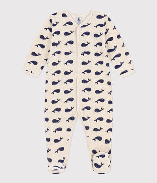 Babies' Long-Sleeved Whale Print Sleepsuit