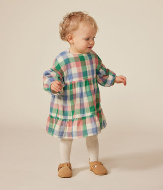 Babies' Long-Sleeved Cotton Gauze Dress