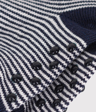 Babies' Stripy Cotton Socks with Slip-Resistant Soles