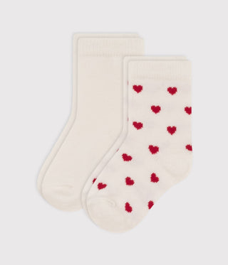 Babies' Cotton Jersey Heart Patterned Socks - 2-Pack