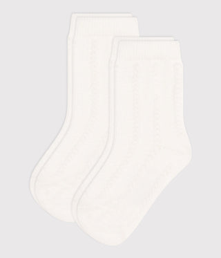 Babies' Plain Cotton Jersey Socks - 2-Pack