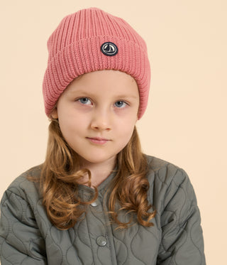 Children's Polar Fleece-Lined Knitted Beanie Hat