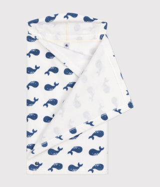 Babies' Whale Patterned Terry Bath Cape