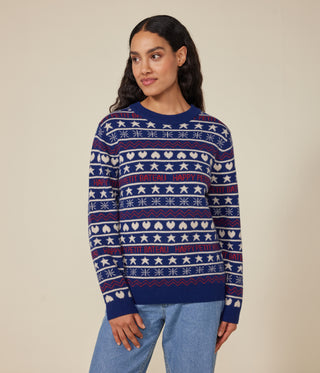 Women's Wool and Cotton Jacquard Jumper